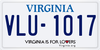 VA license plate VLU1017