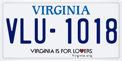 VA license plate VLU1018