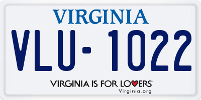 VA license plate VLU1022