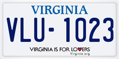 VA license plate VLU1023
