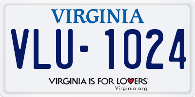VA license plate VLU1024