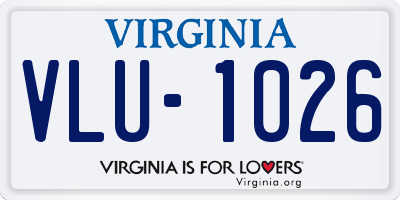 VA license plate VLU1026