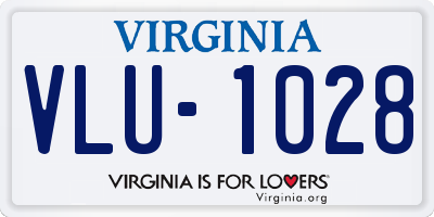 VA license plate VLU1028