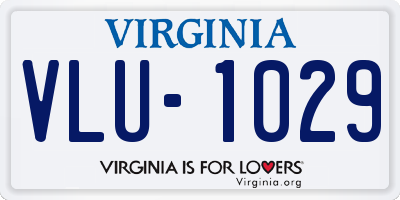 VA license plate VLU1029