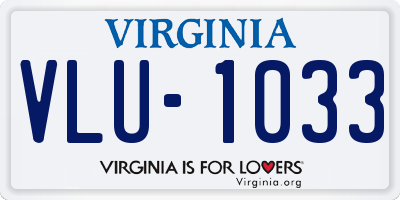 VA license plate VLU1033