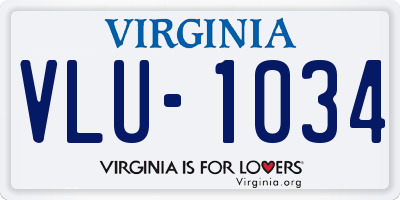 VA license plate VLU1034