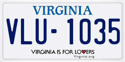 VA license plate VLU1035