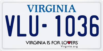 VA license plate VLU1036