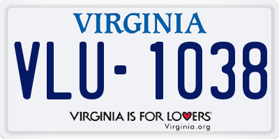 VA license plate VLU1038