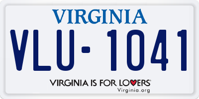 VA license plate VLU1041