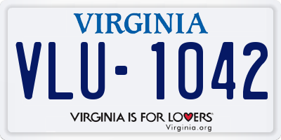 VA license plate VLU1042