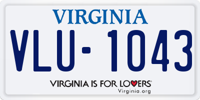 VA license plate VLU1043