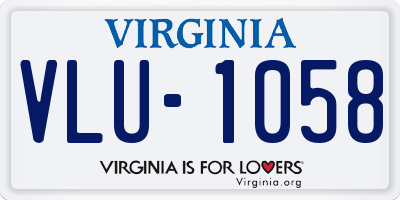 VA license plate VLU1058