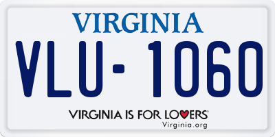 VA license plate VLU1060