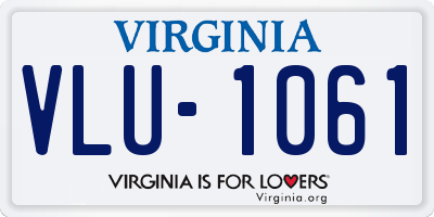 VA license plate VLU1061