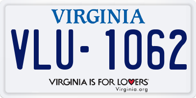 VA license plate VLU1062
