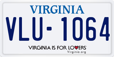 VA license plate VLU1064