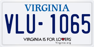 VA license plate VLU1065