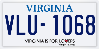 VA license plate VLU1068