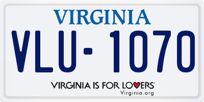 VA license plate VLU1070