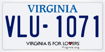 VA license plate VLU1071