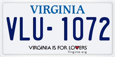 VA license plate VLU1072
