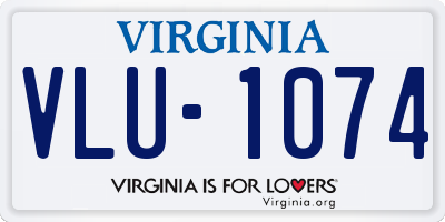 VA license plate VLU1074