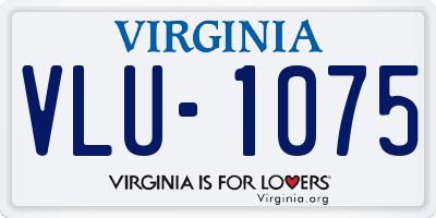 VA license plate VLU1075