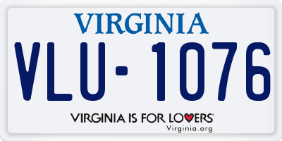 VA license plate VLU1076