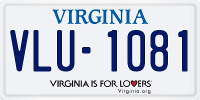 VA license plate VLU1081