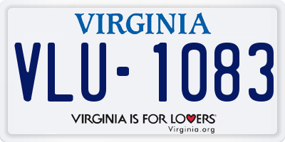 VA license plate VLU1083