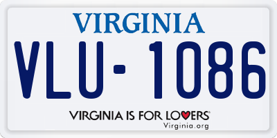 VA license plate VLU1086