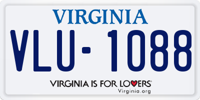 VA license plate VLU1088