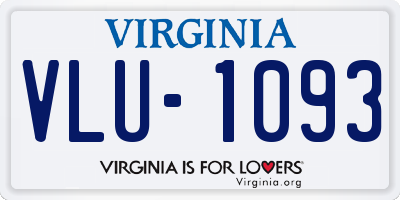 VA license plate VLU1093