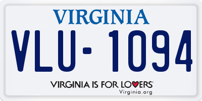VA license plate VLU1094