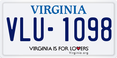 VA license plate VLU1098