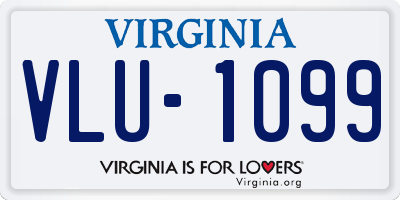 VA license plate VLU1099