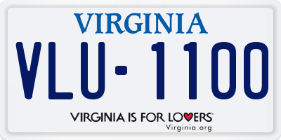 VA license plate VLU1100