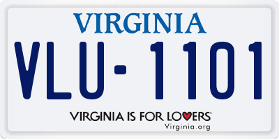 VA license plate VLU1101