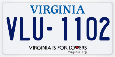 VA license plate VLU1102