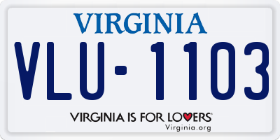VA license plate VLU1103