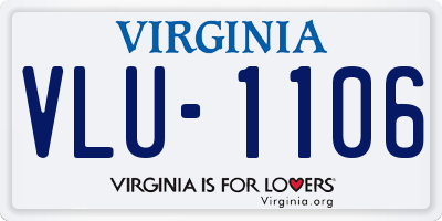 VA license plate VLU1106