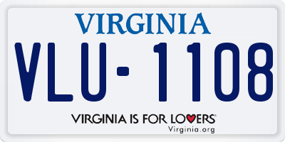 VA license plate VLU1108