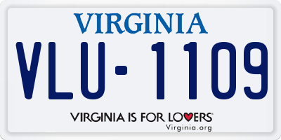 VA license plate VLU1109