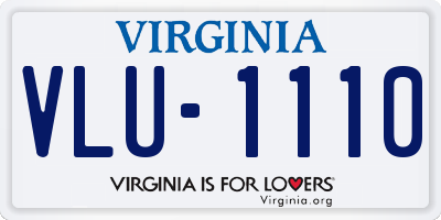 VA license plate VLU1110