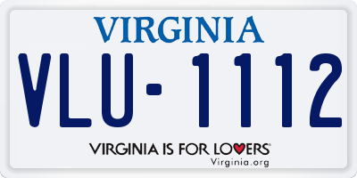 VA license plate VLU1112