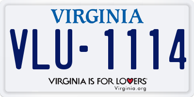 VA license plate VLU1114
