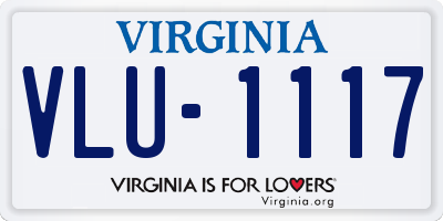 VA license plate VLU1117