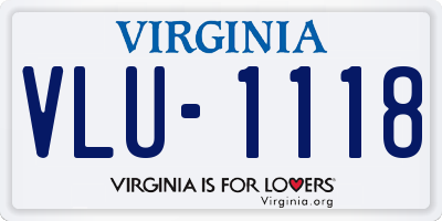 VA license plate VLU1118