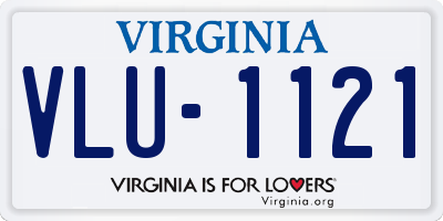 VA license plate VLU1121